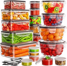40 PCS Food Storage Containers with Lids Airtight (20 Lids &20 Containers) - Leakproof Meal-Prep Containers for Kitchen Storage Reusable Plastic