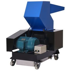 Plastic Shredder Crusher, 10HP/7.5KW Plastic Bottle Grinder Granulator, 250-450kg/h Capacity Pulverizer Recycling Machine with Wheels