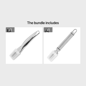 Stainless Steel Multifunctional Garlic Cutter Onion Knife Scallion Chopped Vegetable Cutter Sharp (style: B+A)